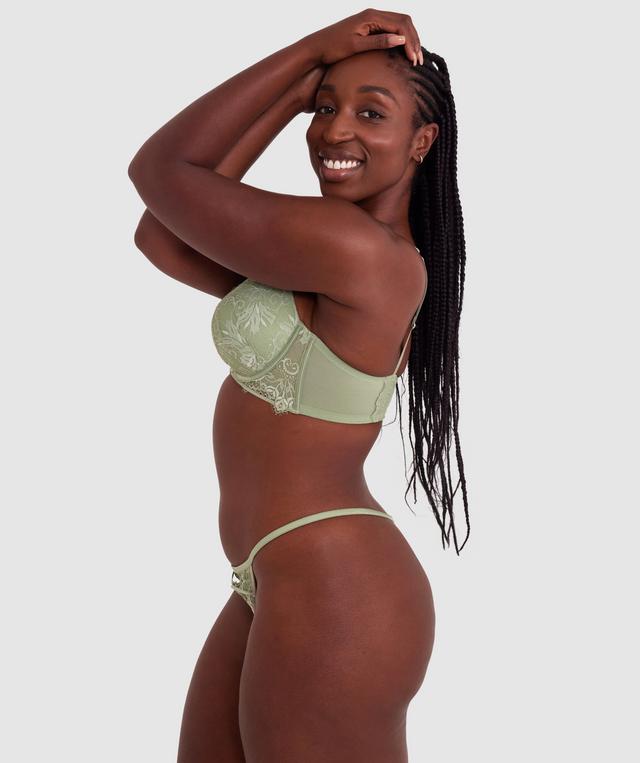Ingrid Contour Plunge Longline Bra - Khaki