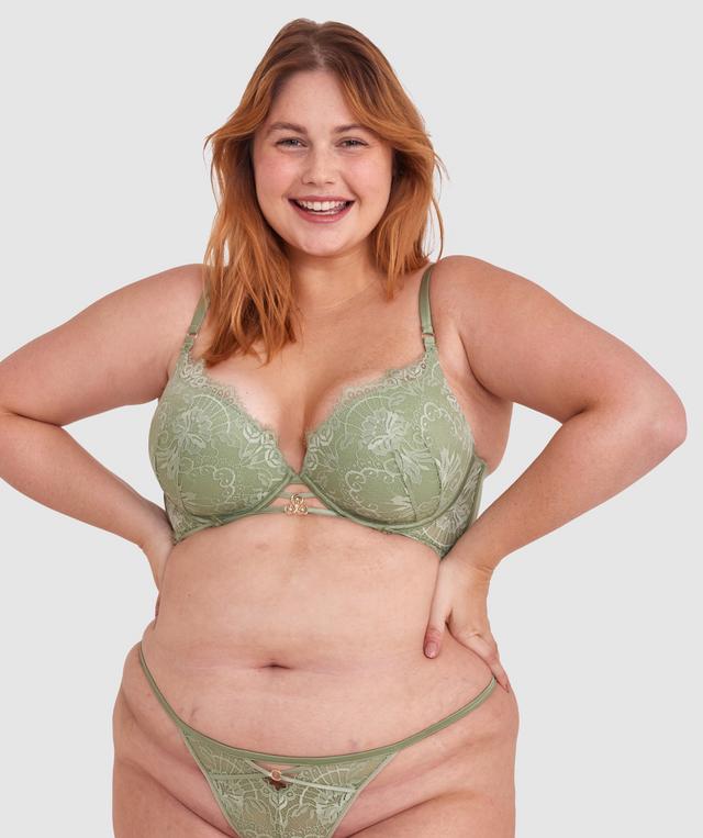 Ingrid Contour Plunge Longline Bra - Khaki