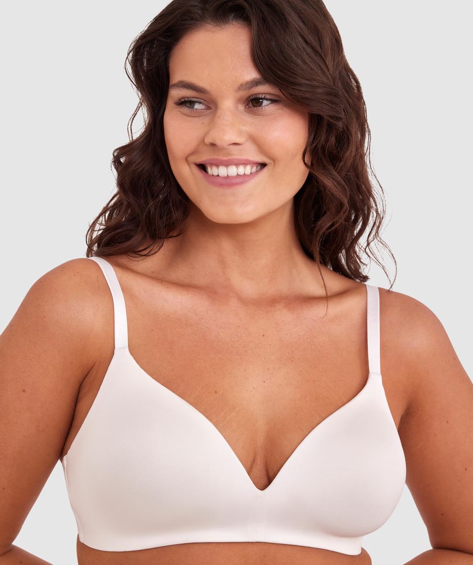 Inner Essence Contour Plunge Wirefree Bra - Ivory