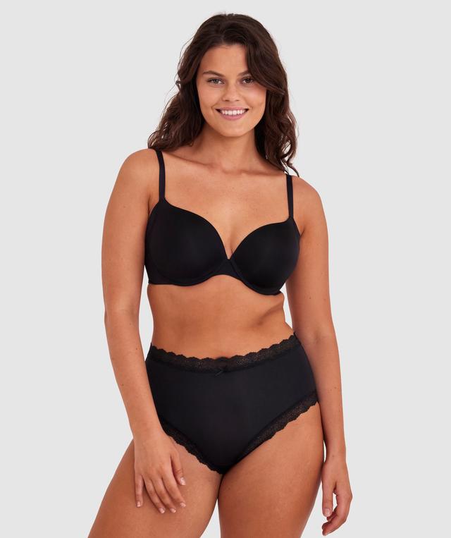 Inner Essence Full Cup Plunge Bra - Black