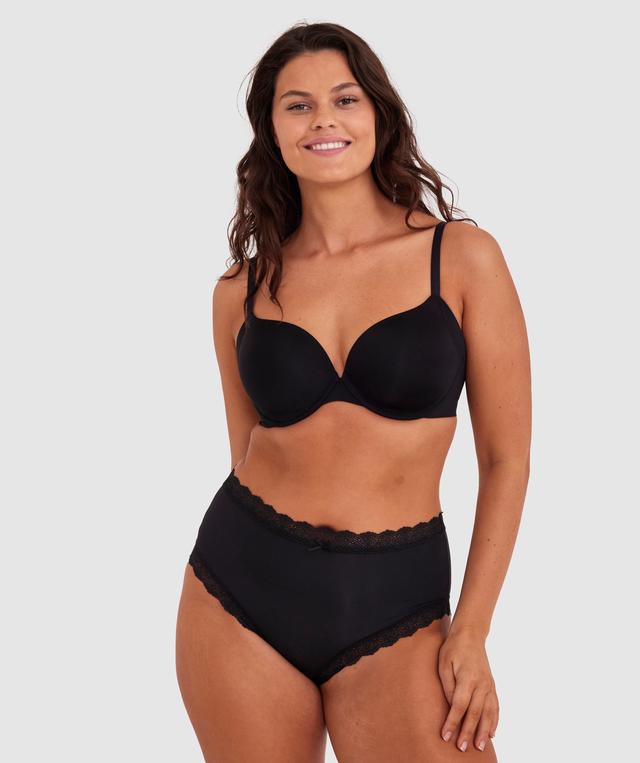 Inner Essence Full Cup Plunge Bra - Black