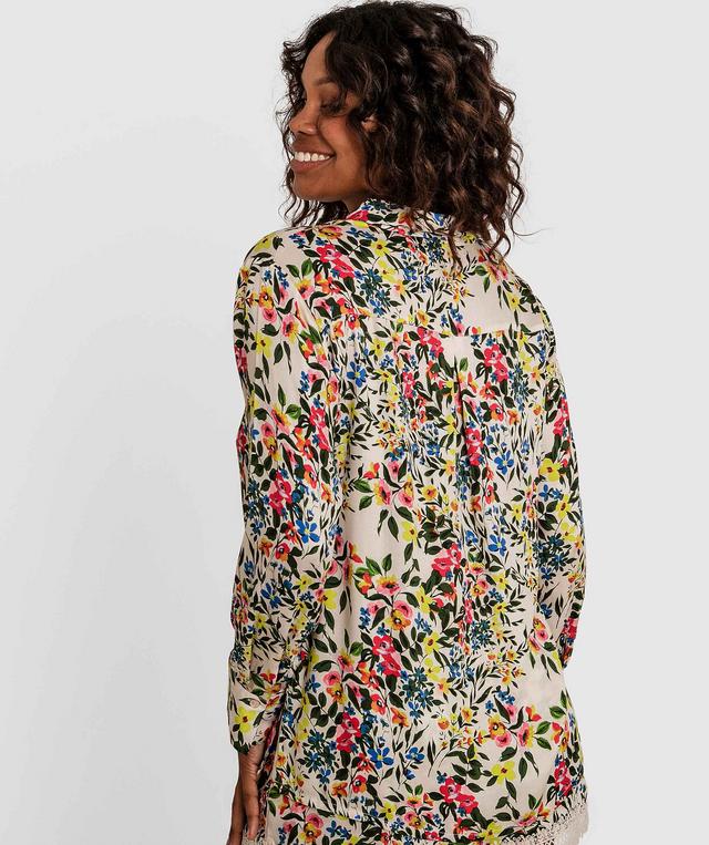 Into The Garden Long Sleeve Sleep Shirt - Print Ditsy Floral