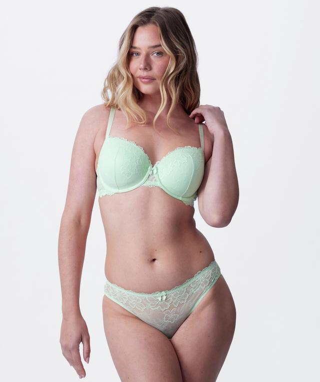 Isla Lightly Lined Balconette Bra - Light Green