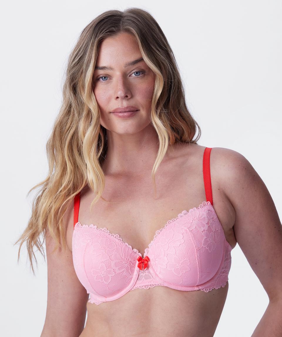 Isla Lightly Lined Balconette Bra - Light Pink