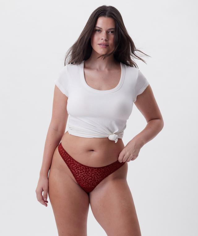 Jada High Leg G String - Dark Red