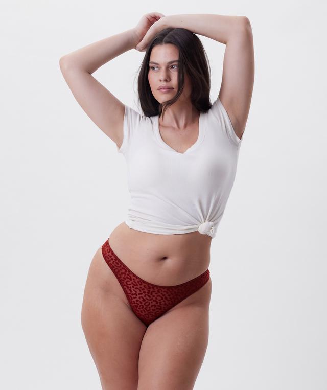 Jada High Leg G String - Dark Red