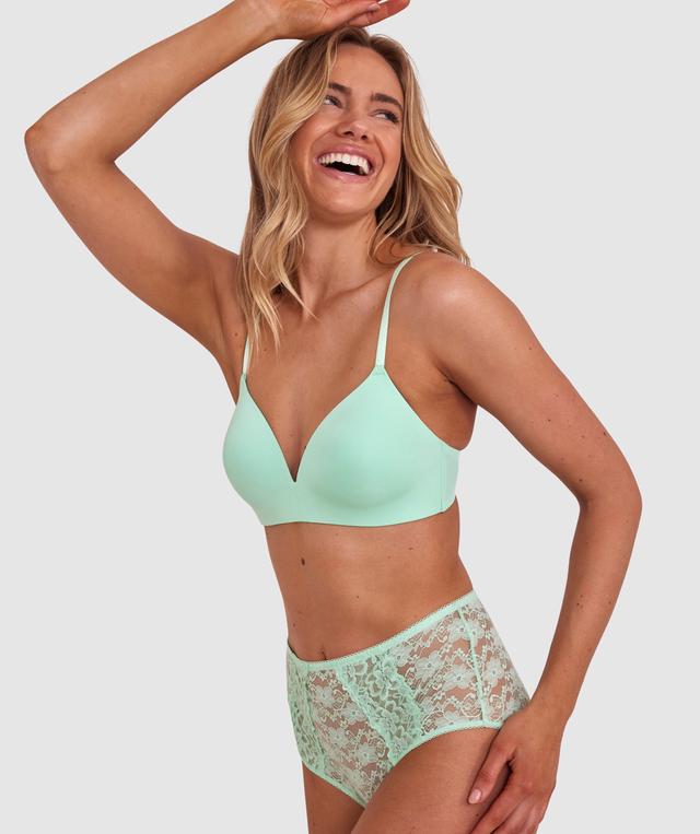 Jewel Contour Plunge Wirefree Bra - Mint Green