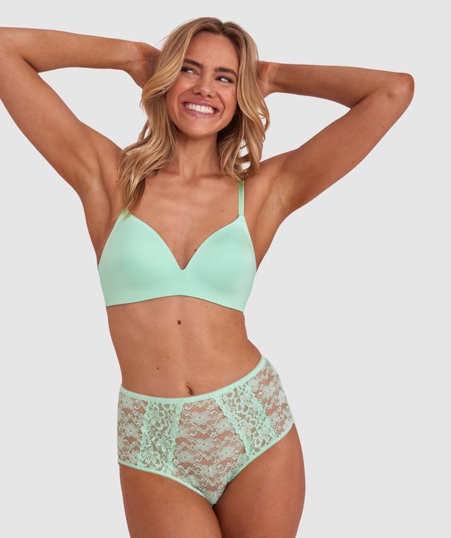 Jewel Contour Plunge Wirefree Bra - Mint Green