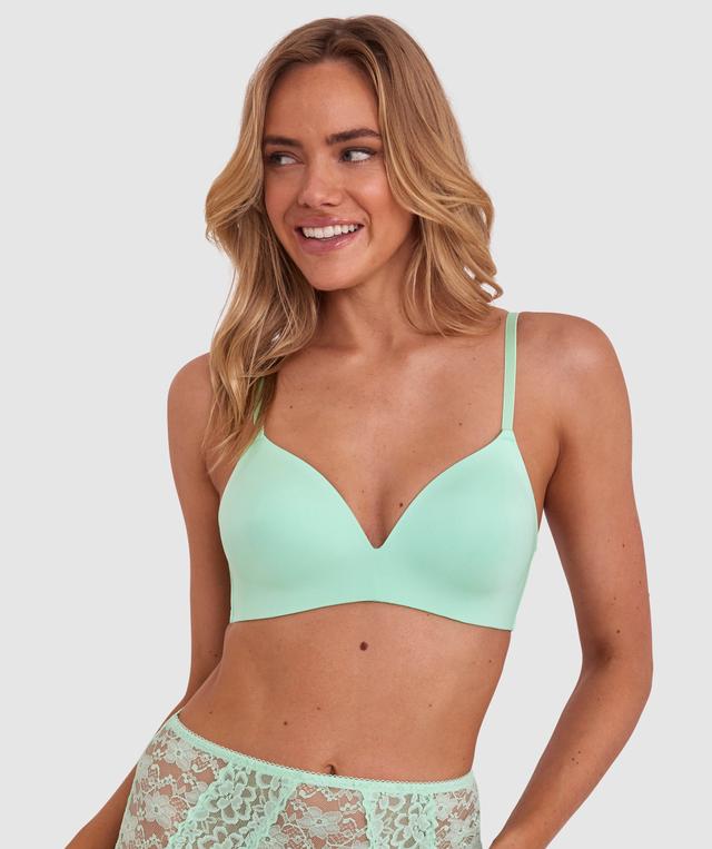Jewel Contour Plunge Wirefree Bra - Mint Green
