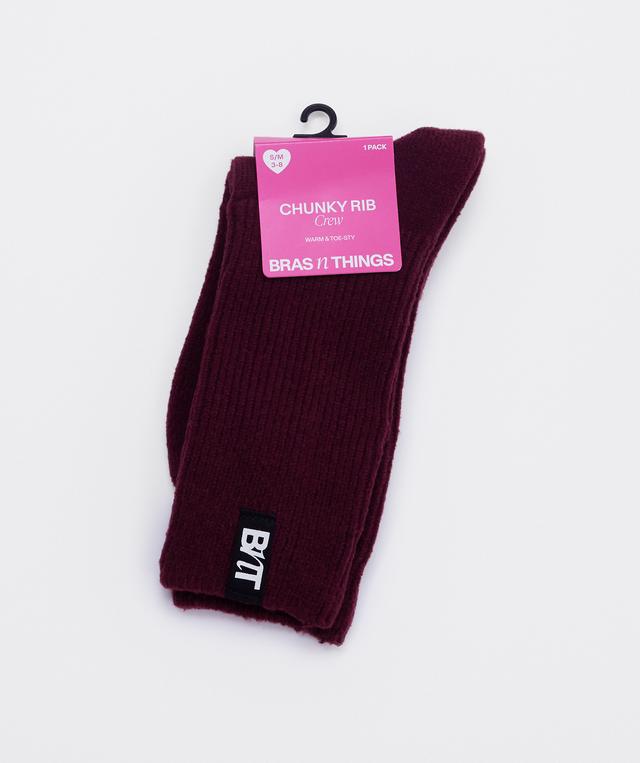 Chunky Rib Socks - Berry