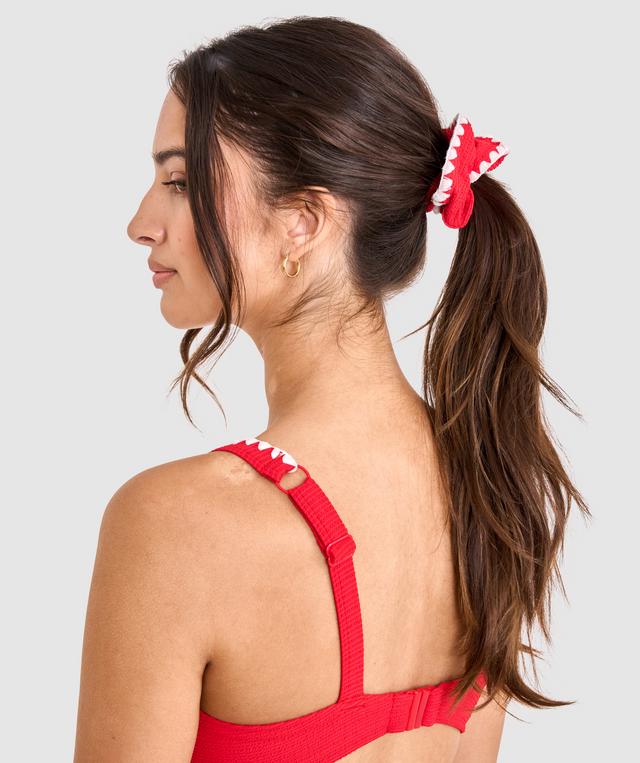 Julianna Triangle Bikini Top & Scrunchie - Red