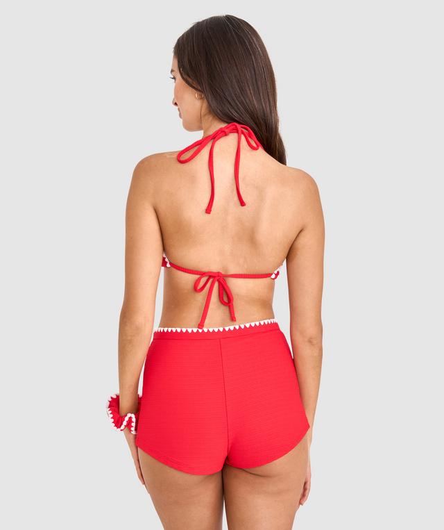 Julianna Triangle Bikini Top & Scrunchie - Red