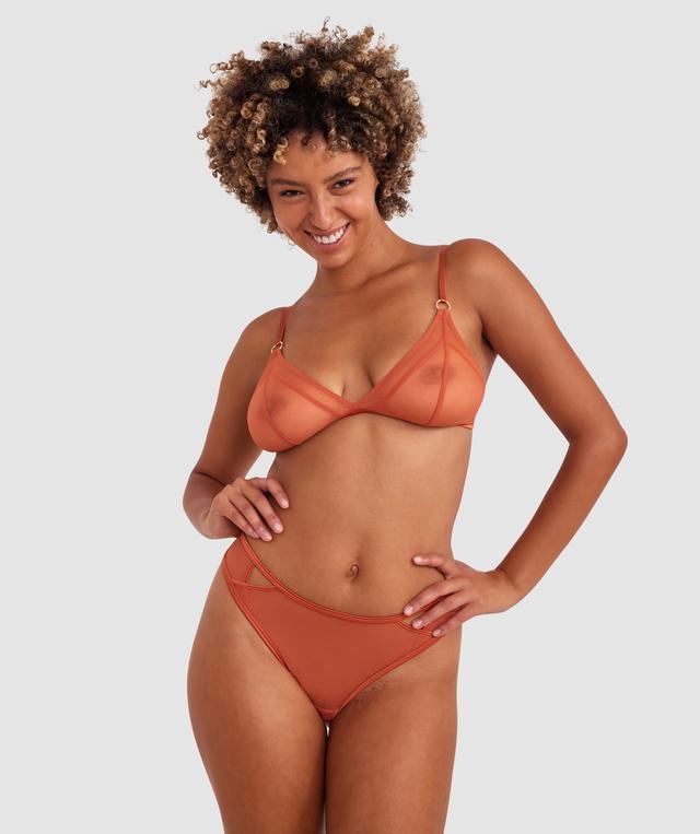 Kaia High Leg Brazilian Knicker - Cinnamon