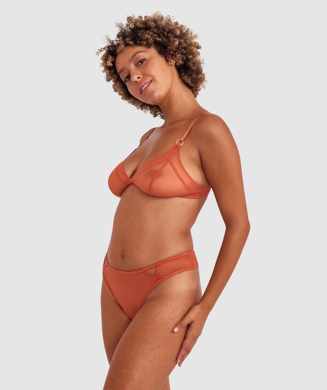Kaia High Leg Brazilian Knicker - Cinnamon