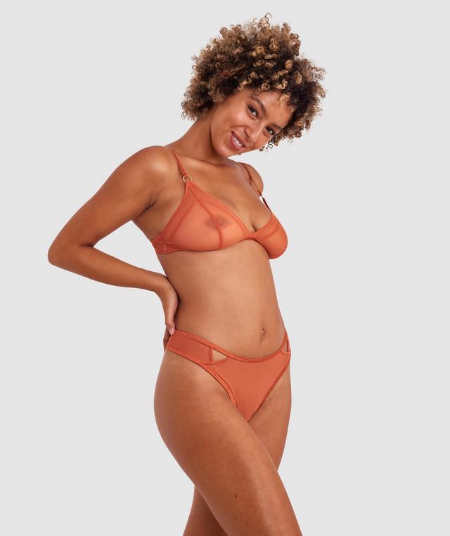 Kaia High Leg Brazilian Knicker - Cinnamon
