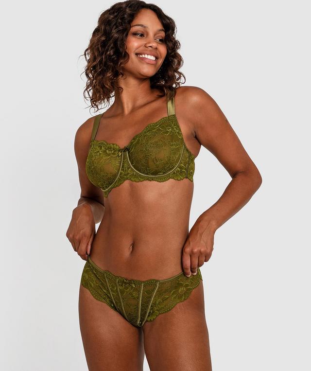 Kaylee Brazilian Knicker - Khaki