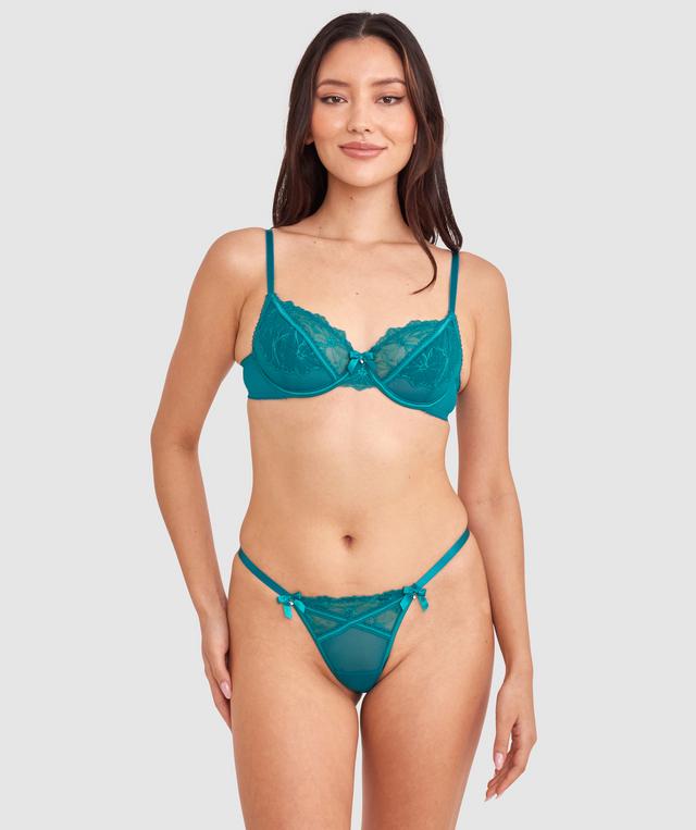 Kelsey High Leg String - Dark Green