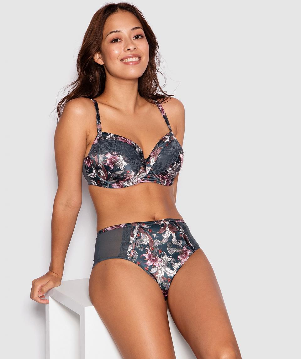 Labyrinth Full Cup Balconette Bra - Paisley Print