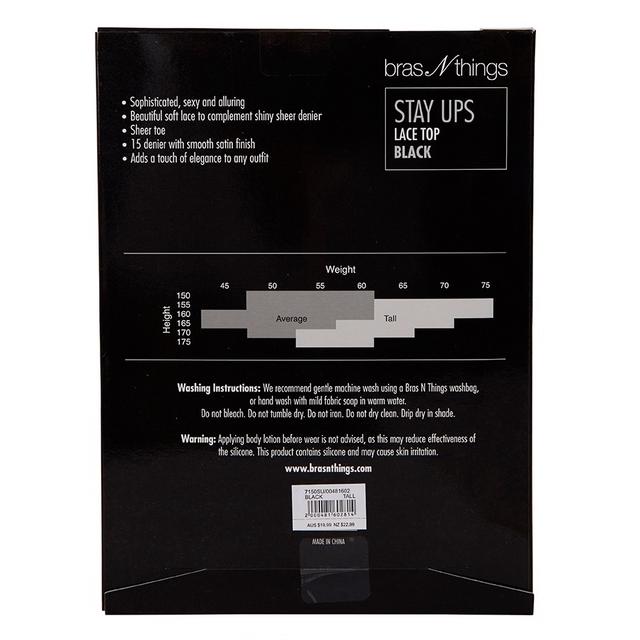 Lace Top Stay Up Stockings - Black