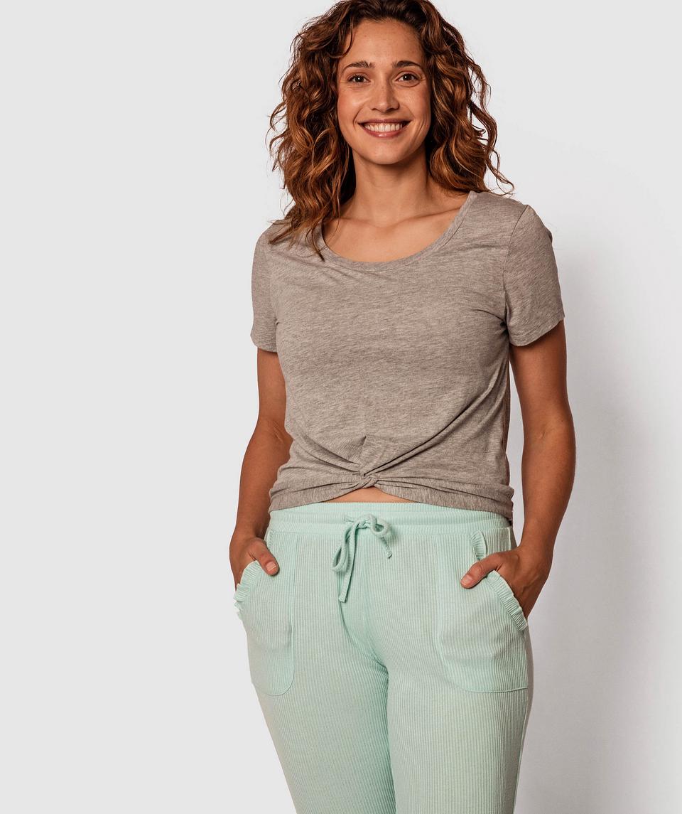 Lana Short Sleeve Tee - Light Grey