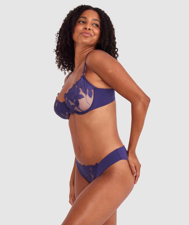 Lillyanna High Leg Brazilian Knicker - Dark Blue