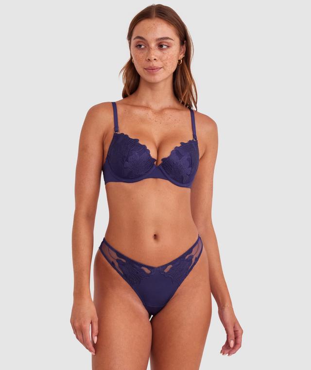 Lillyanna High Leg G String - Dark Blue