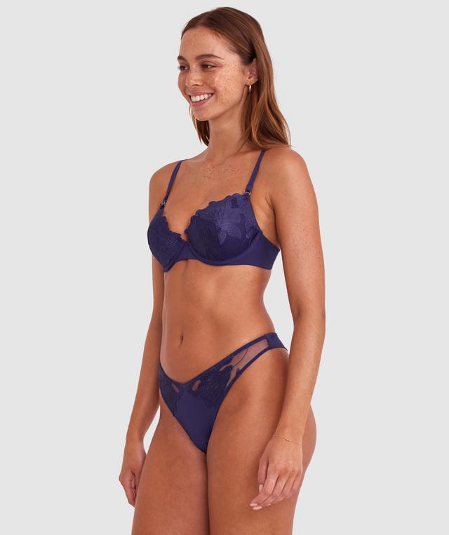 Lillyanna High Leg G String - Dark Blue