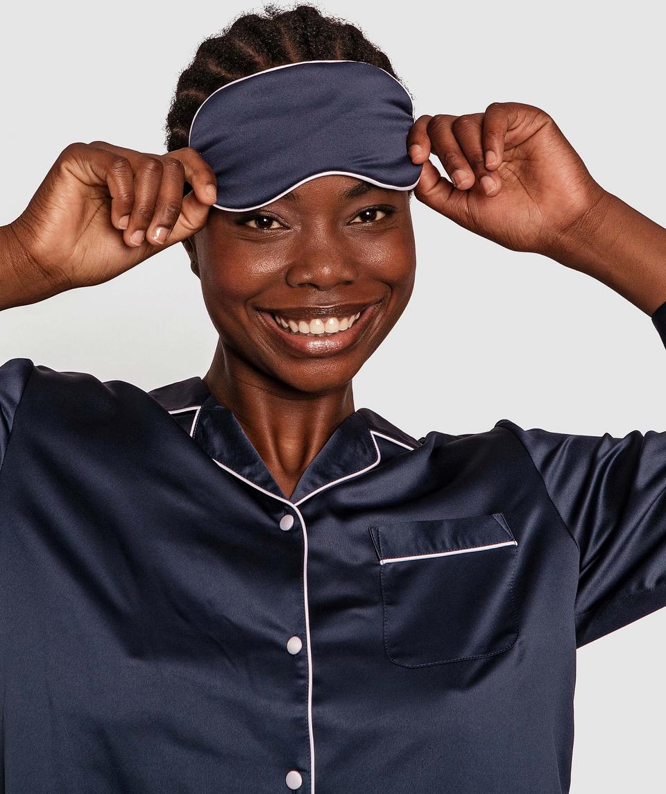 Liquid Satin Eye Mask - Navy
