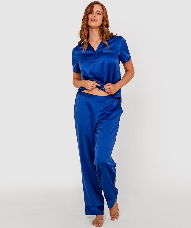 Liquid Satin Long Pant - Cobalt Blue