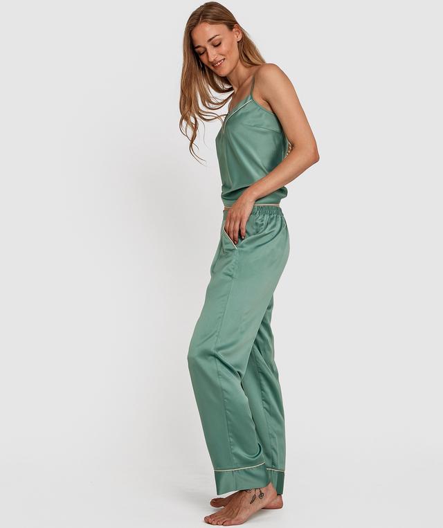 Liquid Satin Long Pant - Green