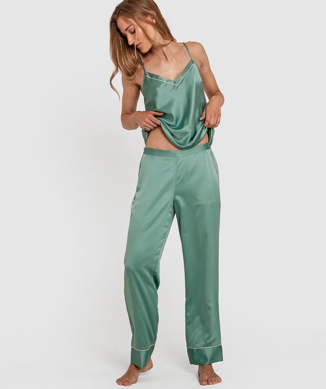 Liquid Satin Long Pant - Green