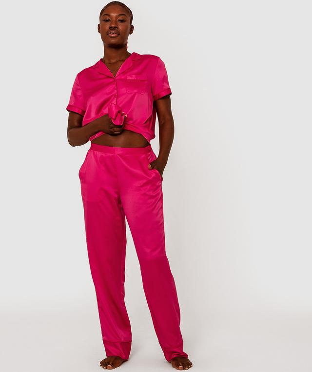 Liquid Satin Long Pant - Magenta