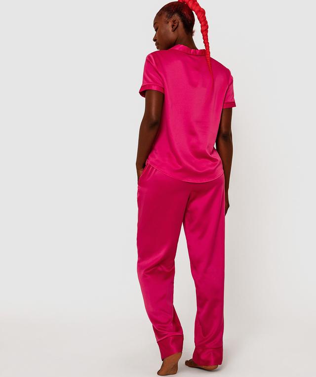 Liquid Satin Long Pant - Magenta