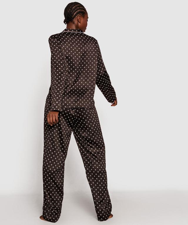 Liquid Satin Long Pj Set - Geometric Print