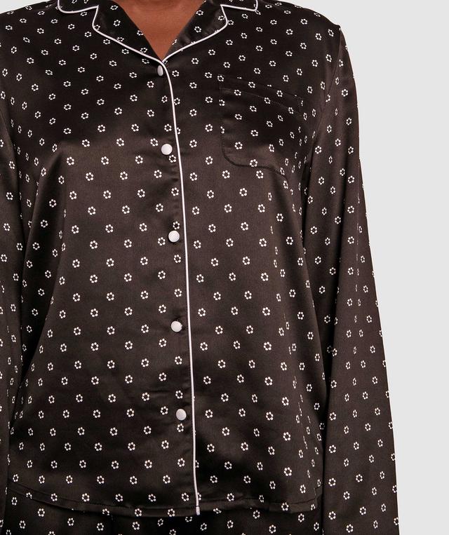 Liquid Satin Long Pj Set - Geometric Print