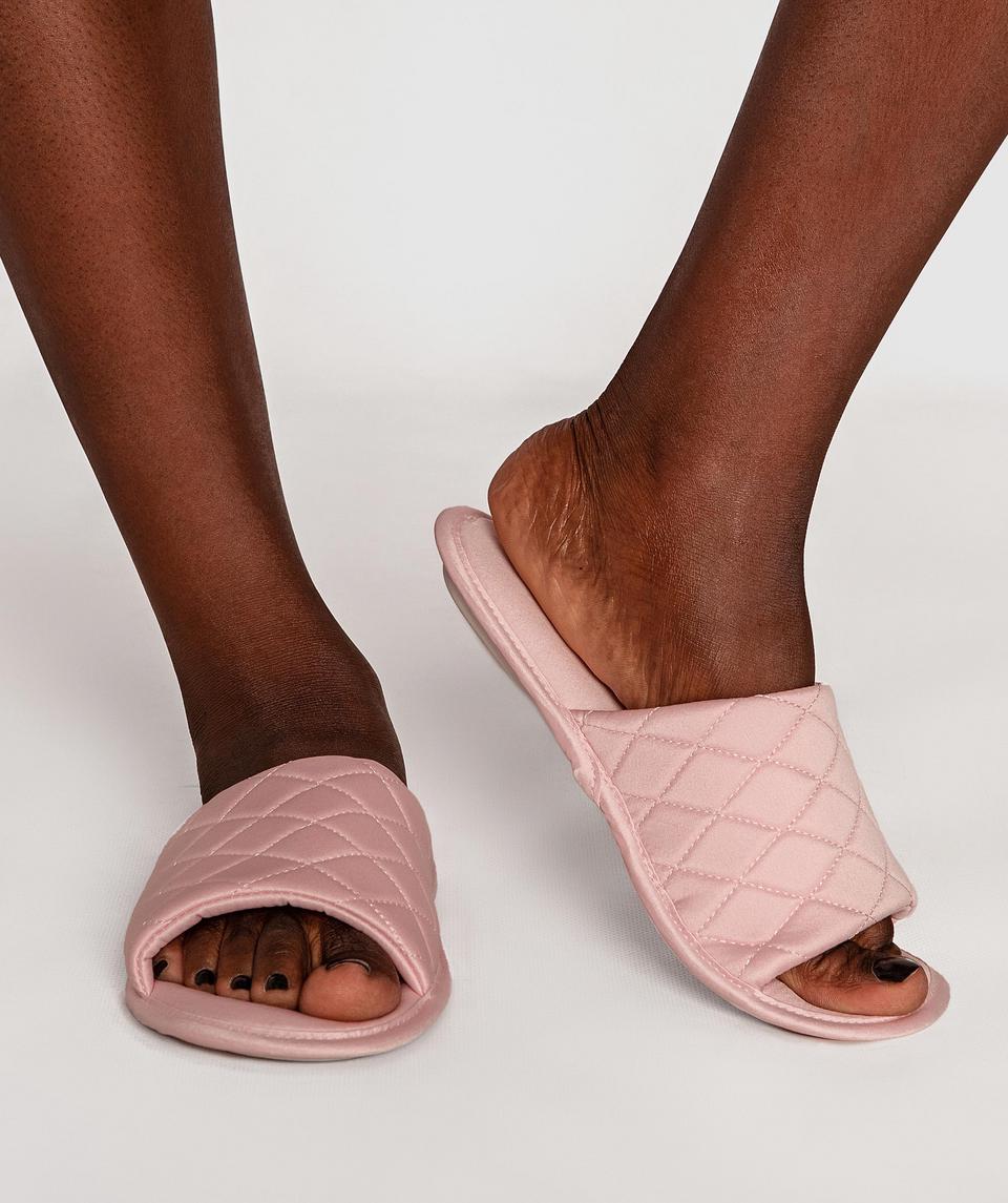 Liquid Satin Slippers - Light Pink
