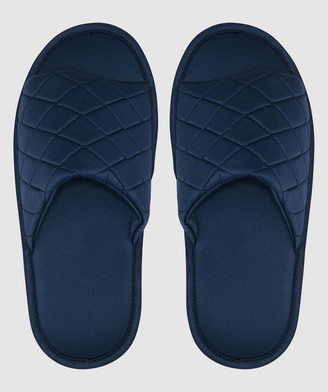 Liquid Satin Slippers - Navy