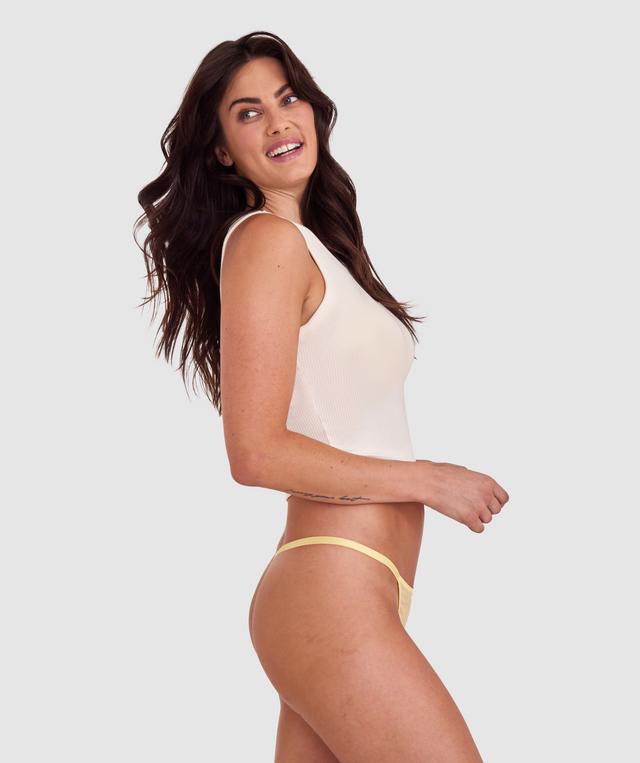 Lola High Leg String - Light Yellow