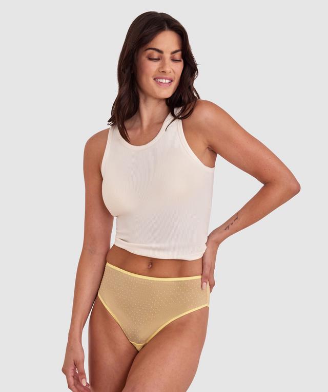 Lola High Waist Brazilian Knicker - Light Yellow
