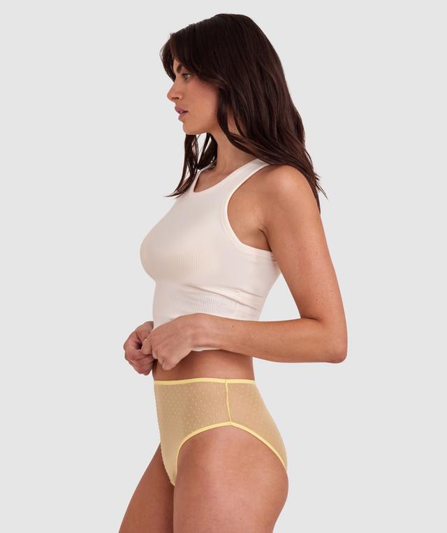 Lola High Waist Brazilian Knicker - Light Yellow