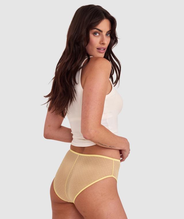 Lola High Waist Brazilian Knicker - Light Yellow