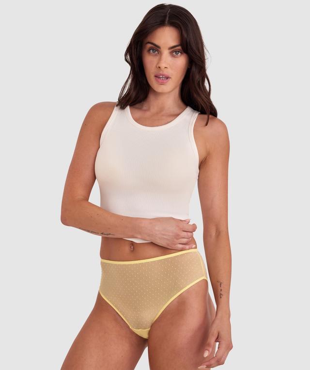 Lola High Waist Brazilian Knicker - Light Yellow