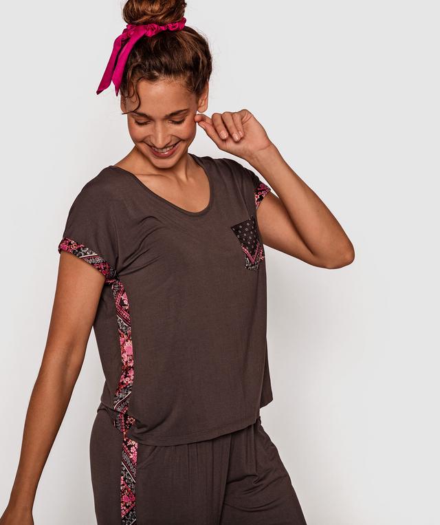 Lorna Short Sleeve Top - Dark Grey