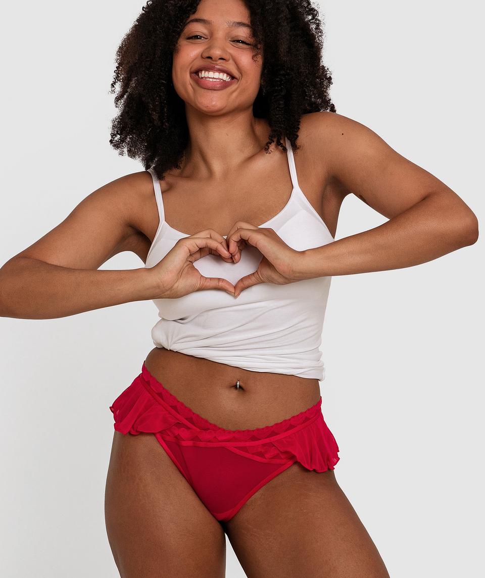 Lovely Skirted V String - Red