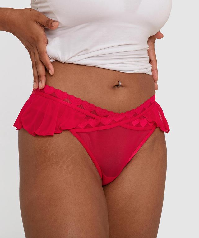 Lovely Skirted V String - Red