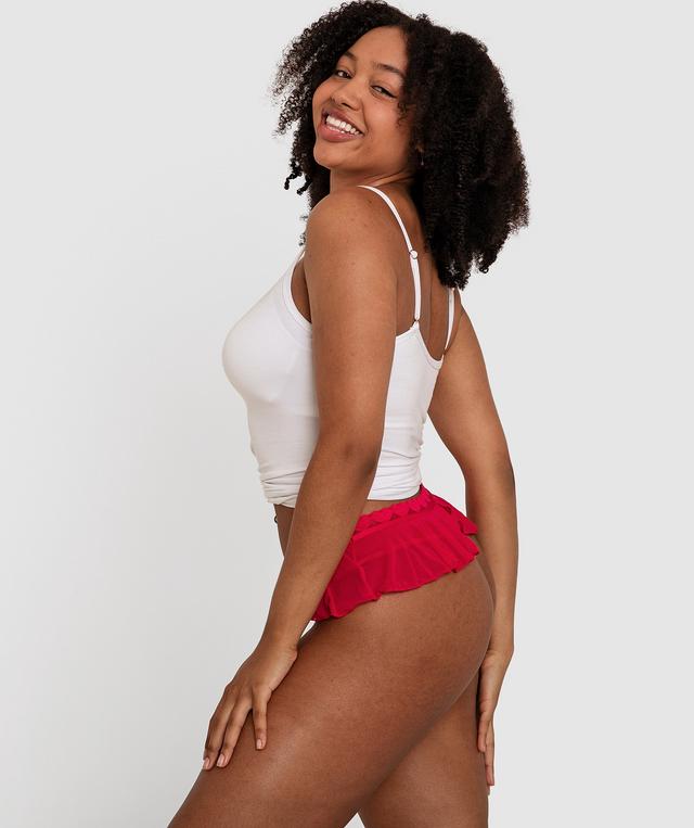Lovely Skirted V String - Red