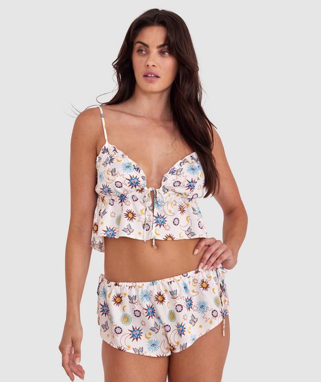 Luna Bralette Cami - Ivory Print