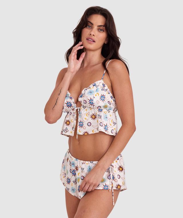 Luna Bralette Cami - Ivory Print