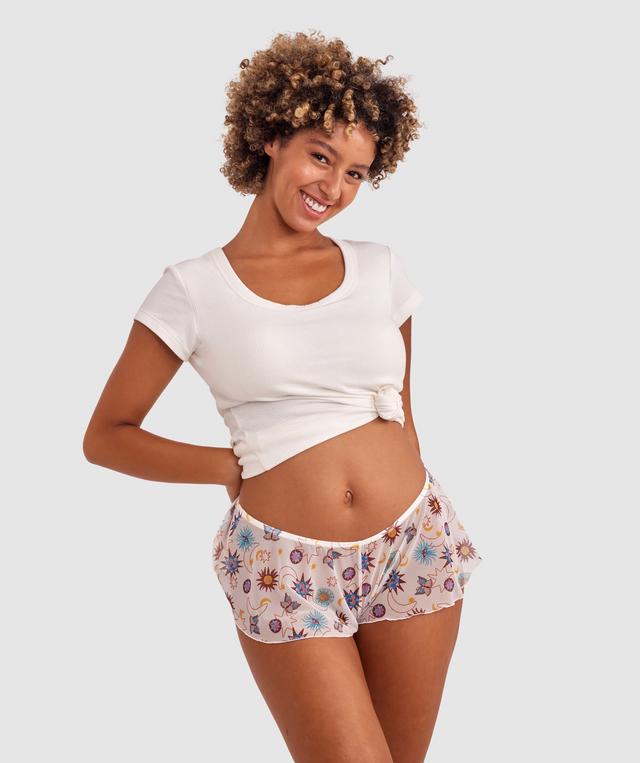 Luna French Knicker - Ivory Print