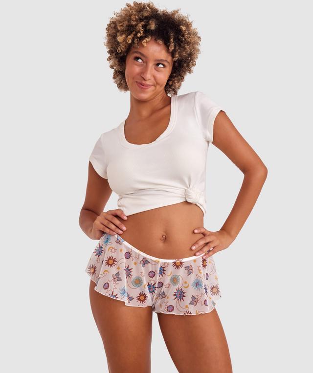 Luna French Knicker - Ivory Print